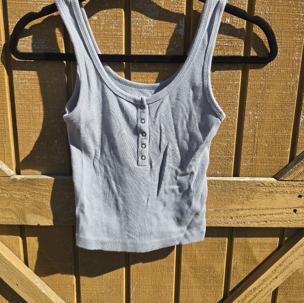 Abercrombie & Fitch Light Gray Ribbed Tank Top